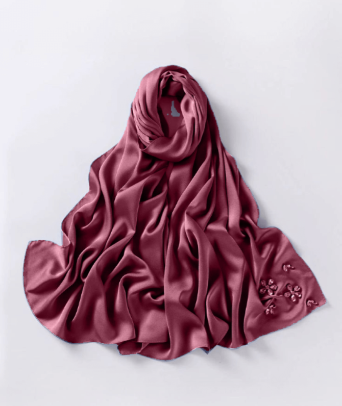 Silk & Organza Hijab – Pink