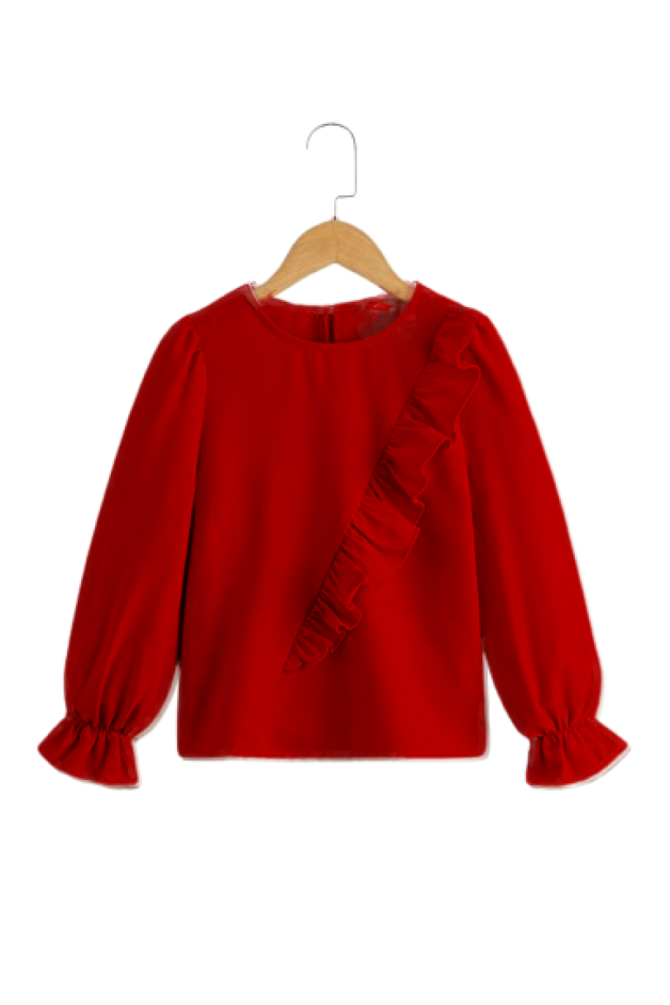 Crepe Monochromatic Top - Red