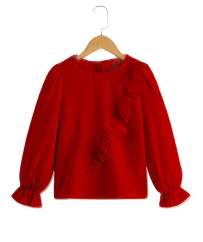 Crepe Monochromatic Top – Red