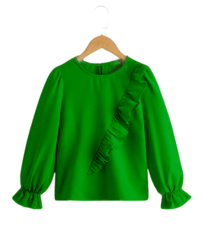 Crepe Monochromatic Top – Green